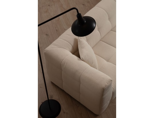 CONCEPT1 - Canapé tissu Cady 3 places angle droit beige 300 x 100 x h72