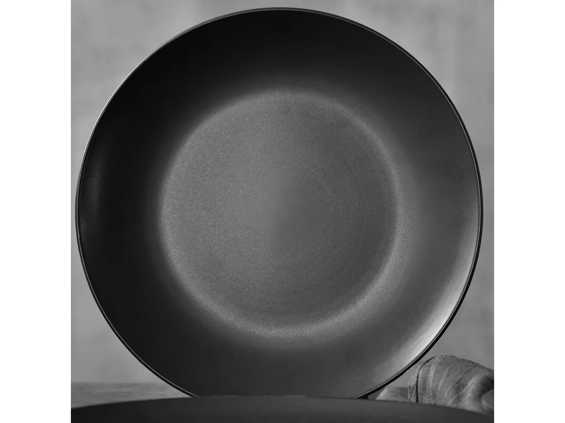 Set de 4 assiettes à viande BBQ en céramique Ø27cm Noir Bergner