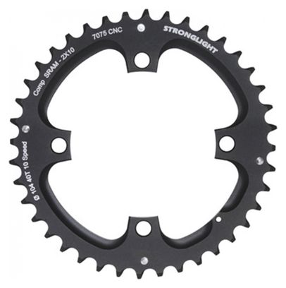 PLATEAU VTT 4BRA D.104 POUR SRAM XO FILETE 10V. STRONGLIGHT DOUBLE 40DTS EXTERIEUR NOIR - EPAISSEUR 5mm FILETE 10V.