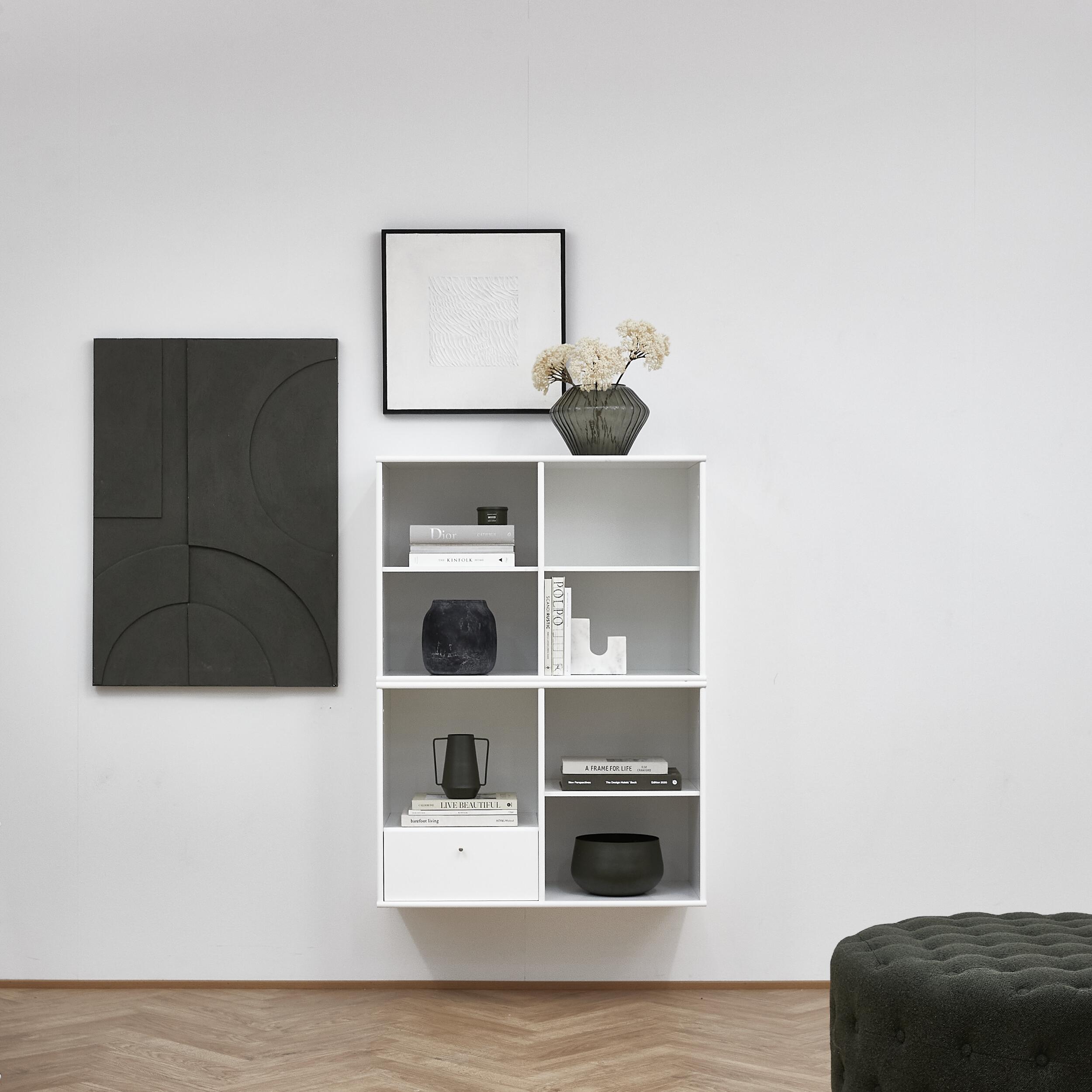 Mistral classic Reol med 2 moduler og 1 skuffe hvid