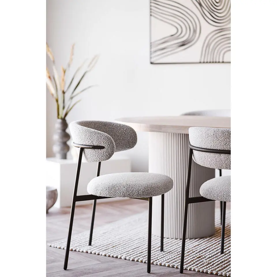 Eettafel Zand/Naturel - Deens Ovaal - 220x100x75cm - Solva