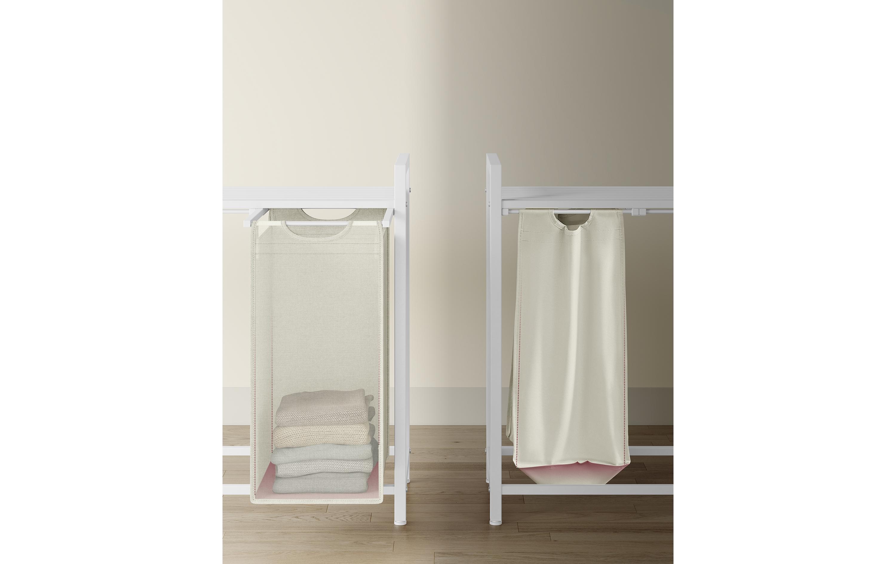 Wäschekorb mit Ablage 140 l, Crème<br>Wäschesammler