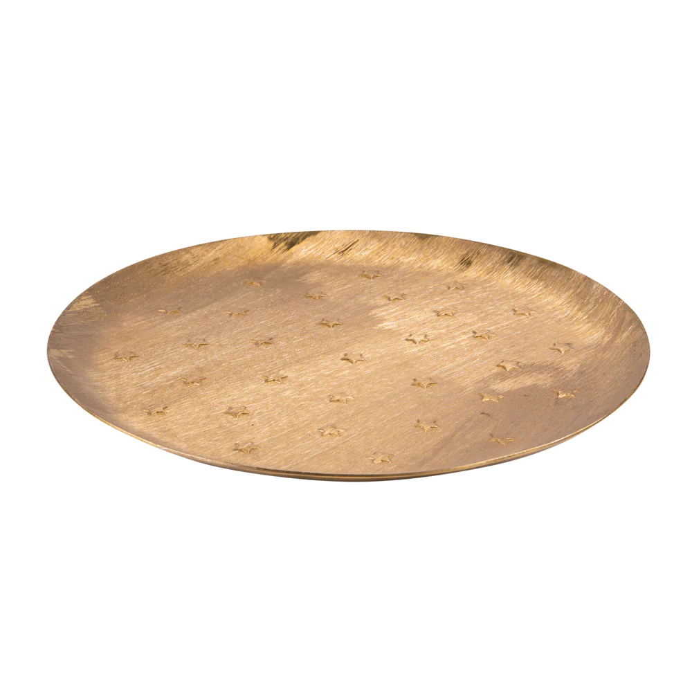Plateau en métal Féerie or 35 cm Table passion
