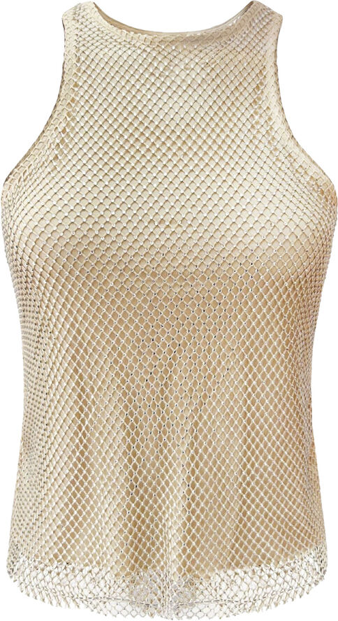 OW Collection Jinx Embellished Tank Top Tan