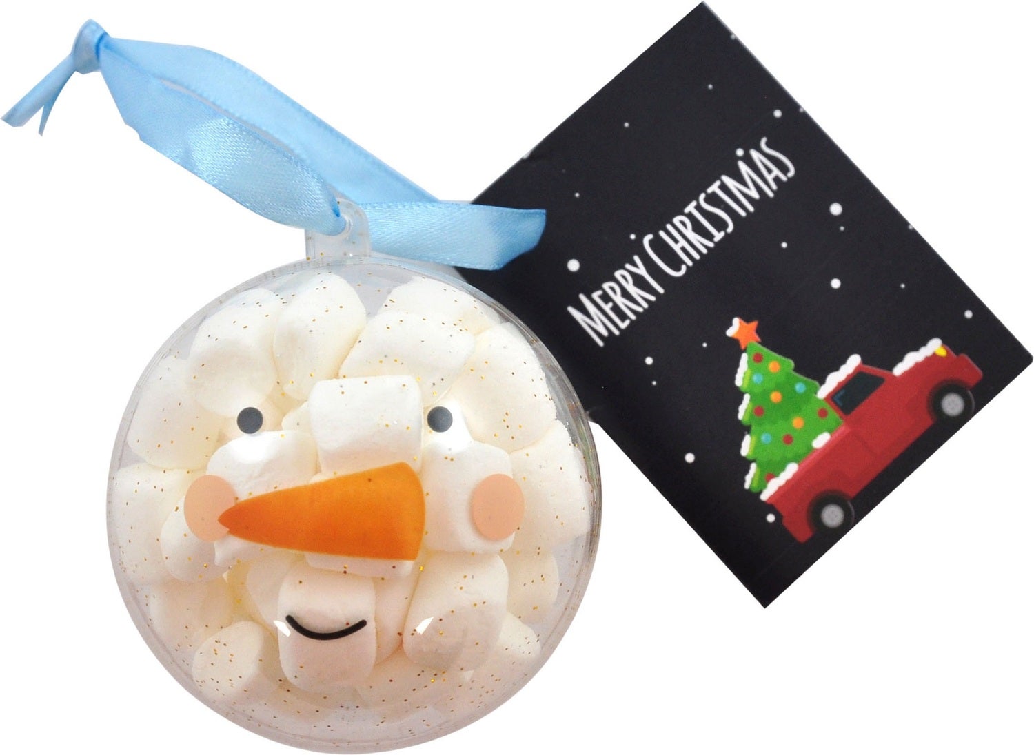 Glitter kerstbal Sneeuwman met spekjes 30 gr