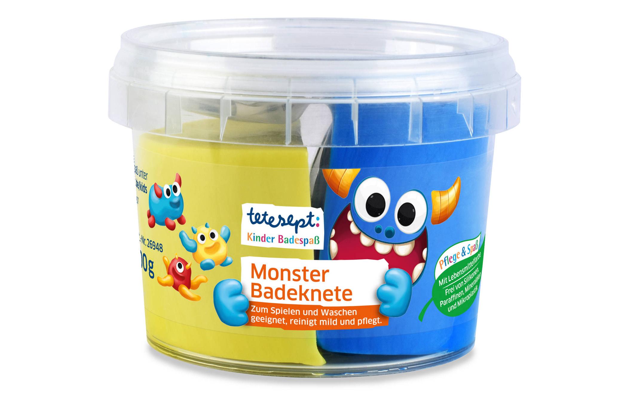 Badeknete Monster 100 gPflegender Badezusatz zum Spielen und Waschen
