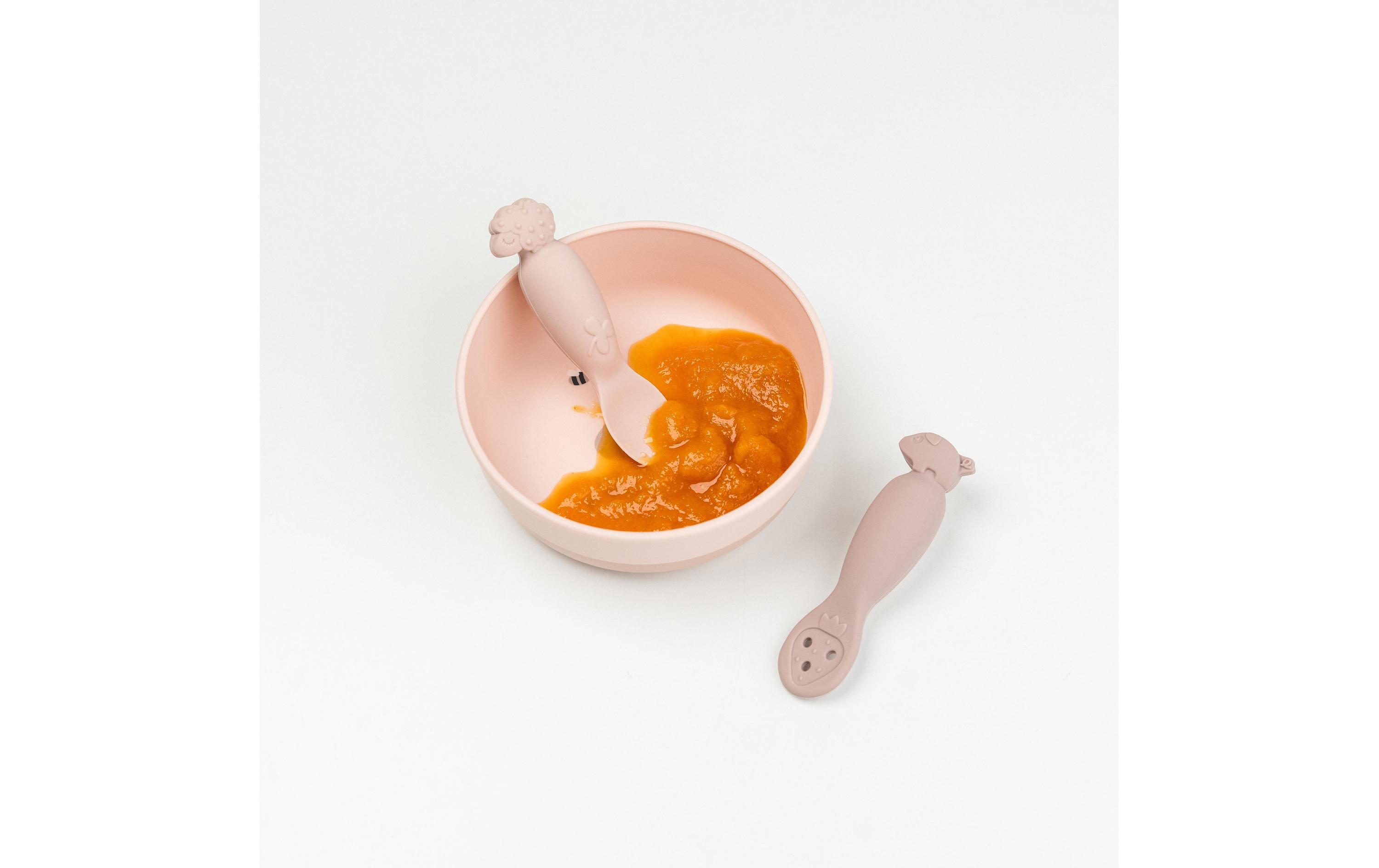 Kinderschüssel Foodie Tiny Farm RosaRutschfeste Schüssel für Kinder