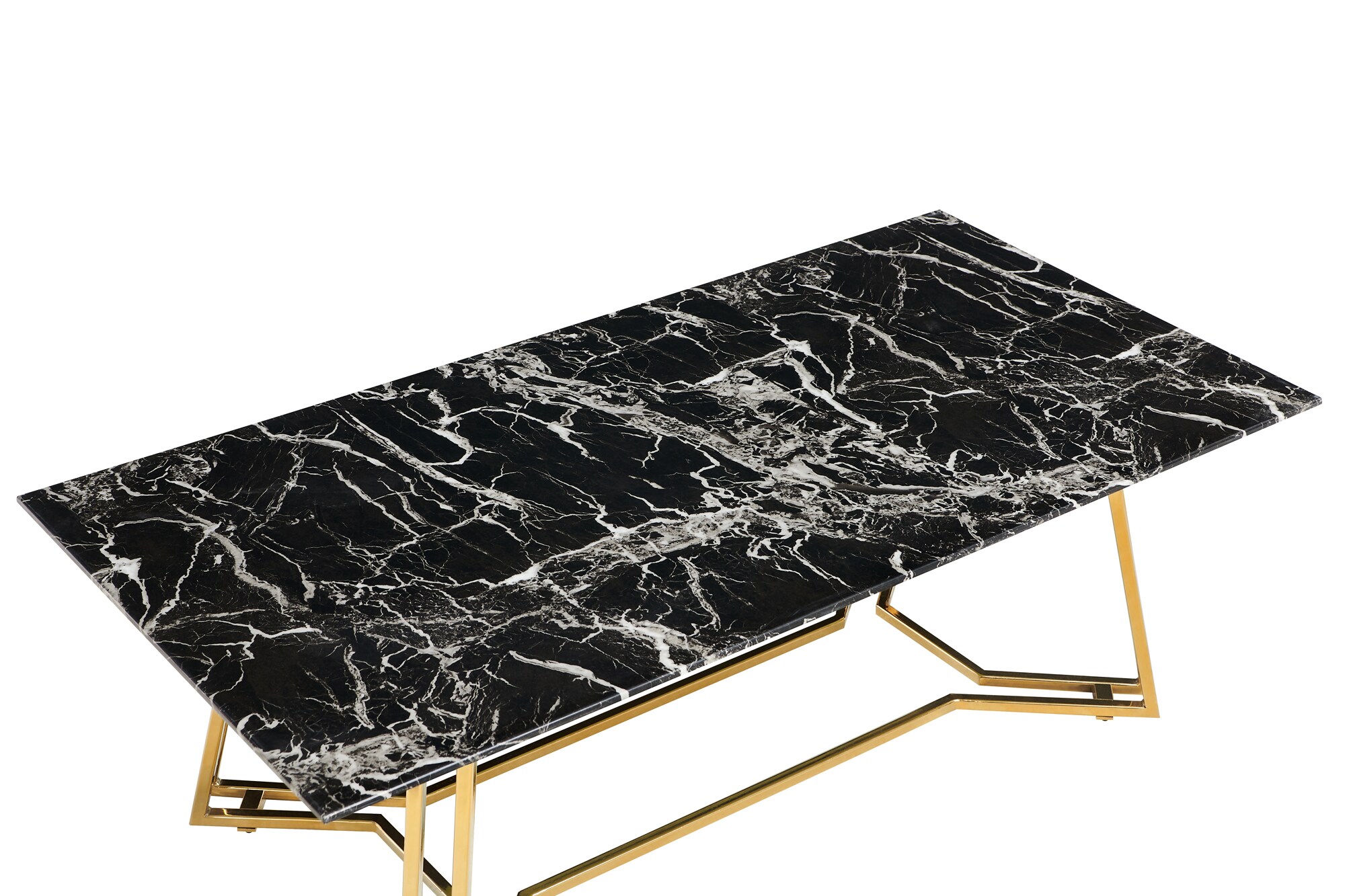 Couchtisch 110x60 Glastisch schwarz Gold Beistelltisch Wohnzimmer Sofa Tisch
