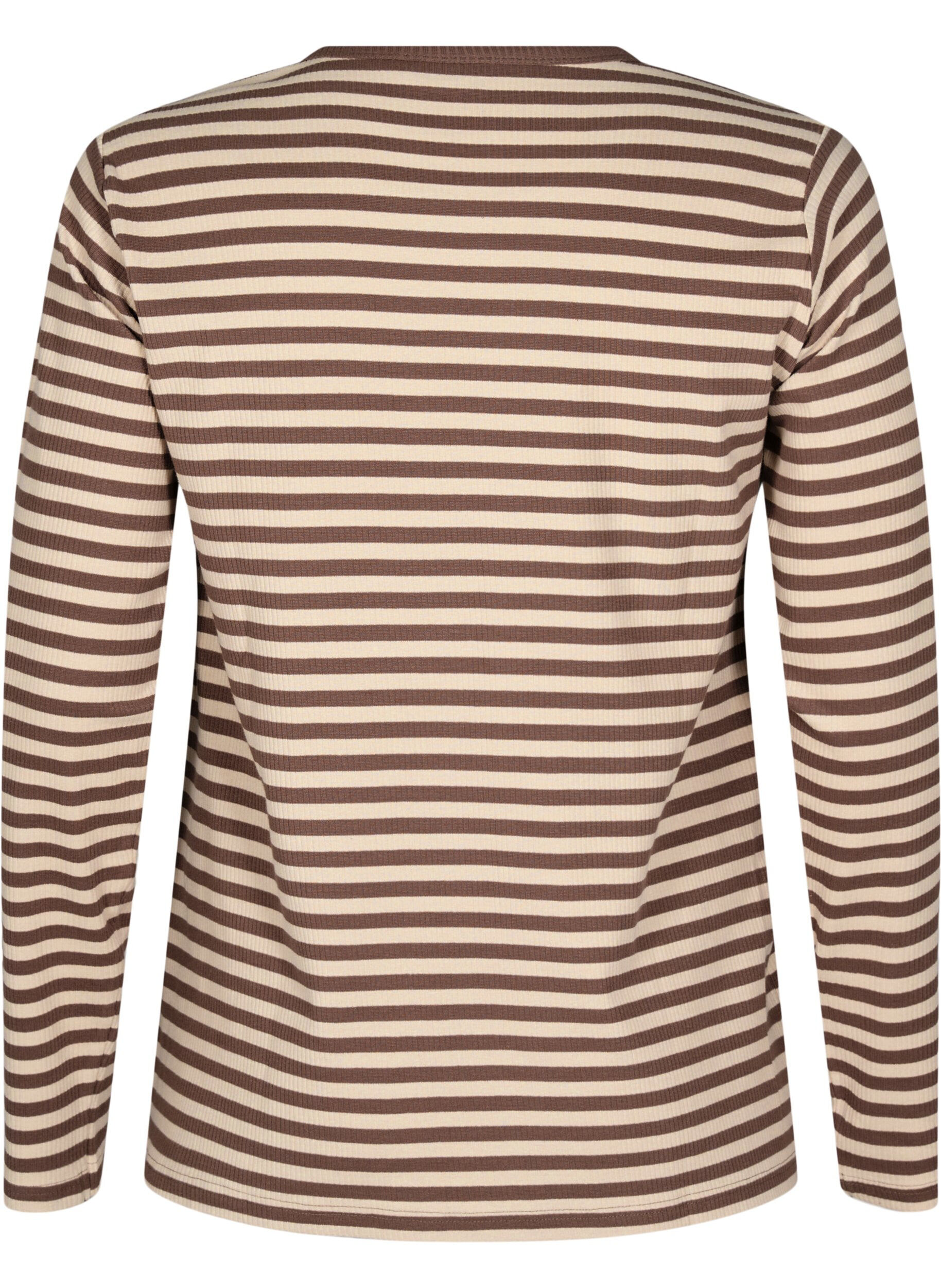 Stribet bluse med lange ærmer