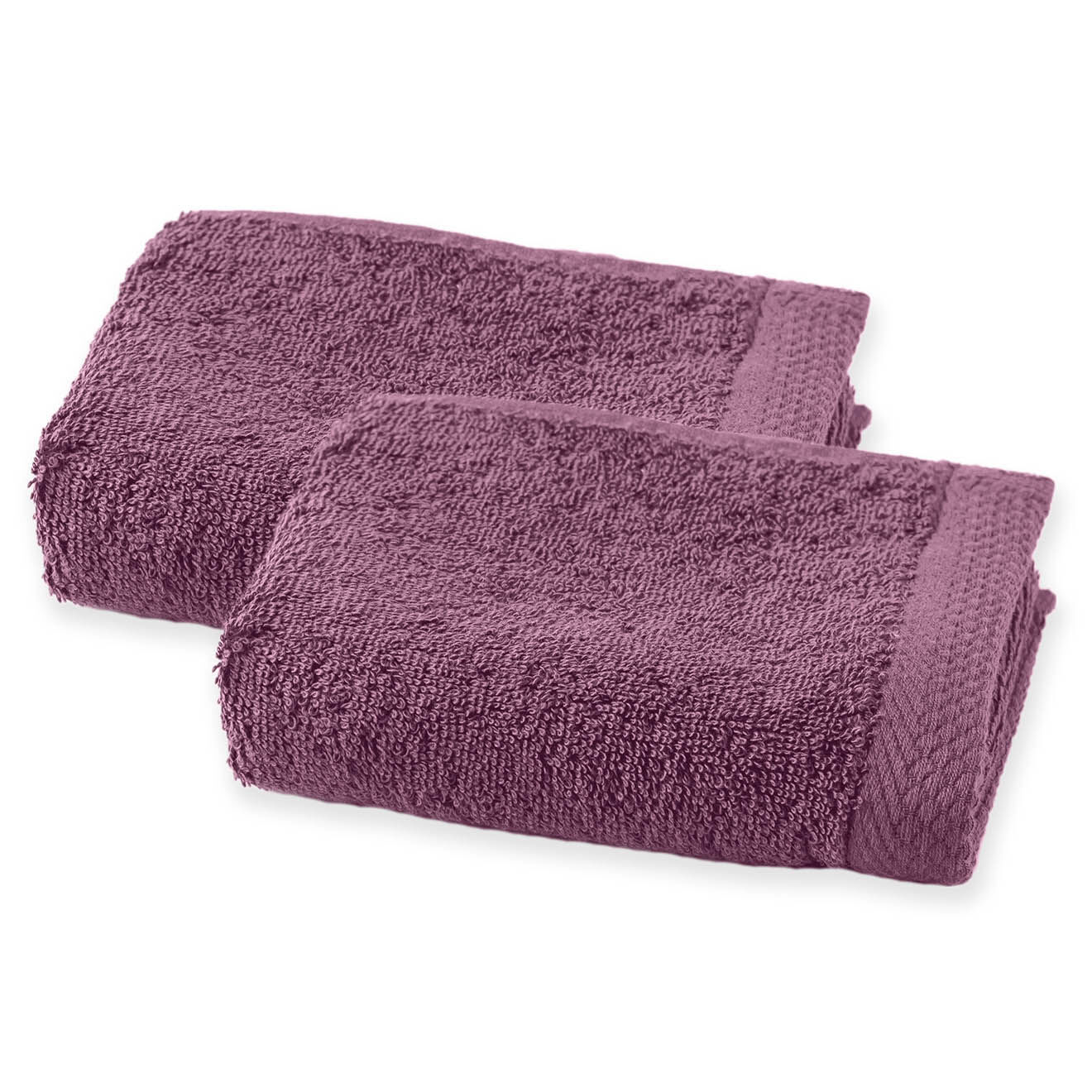 Soft by Perle de Coton 2 Serviettes Invité prune - 50x30 cm