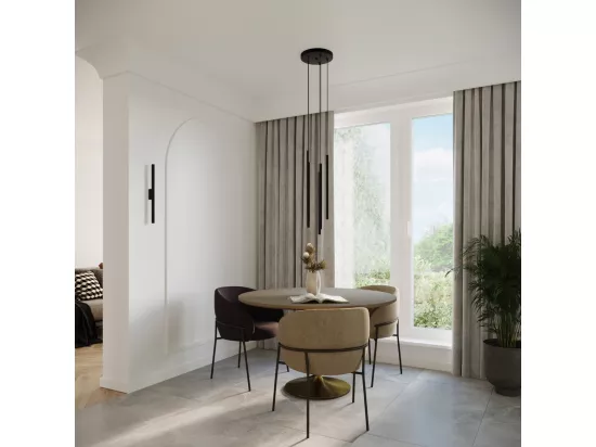 Lampes suspendues Pastelo moderne en acier - 2 sources lumineuses - L.15 x H.118 cm - noir