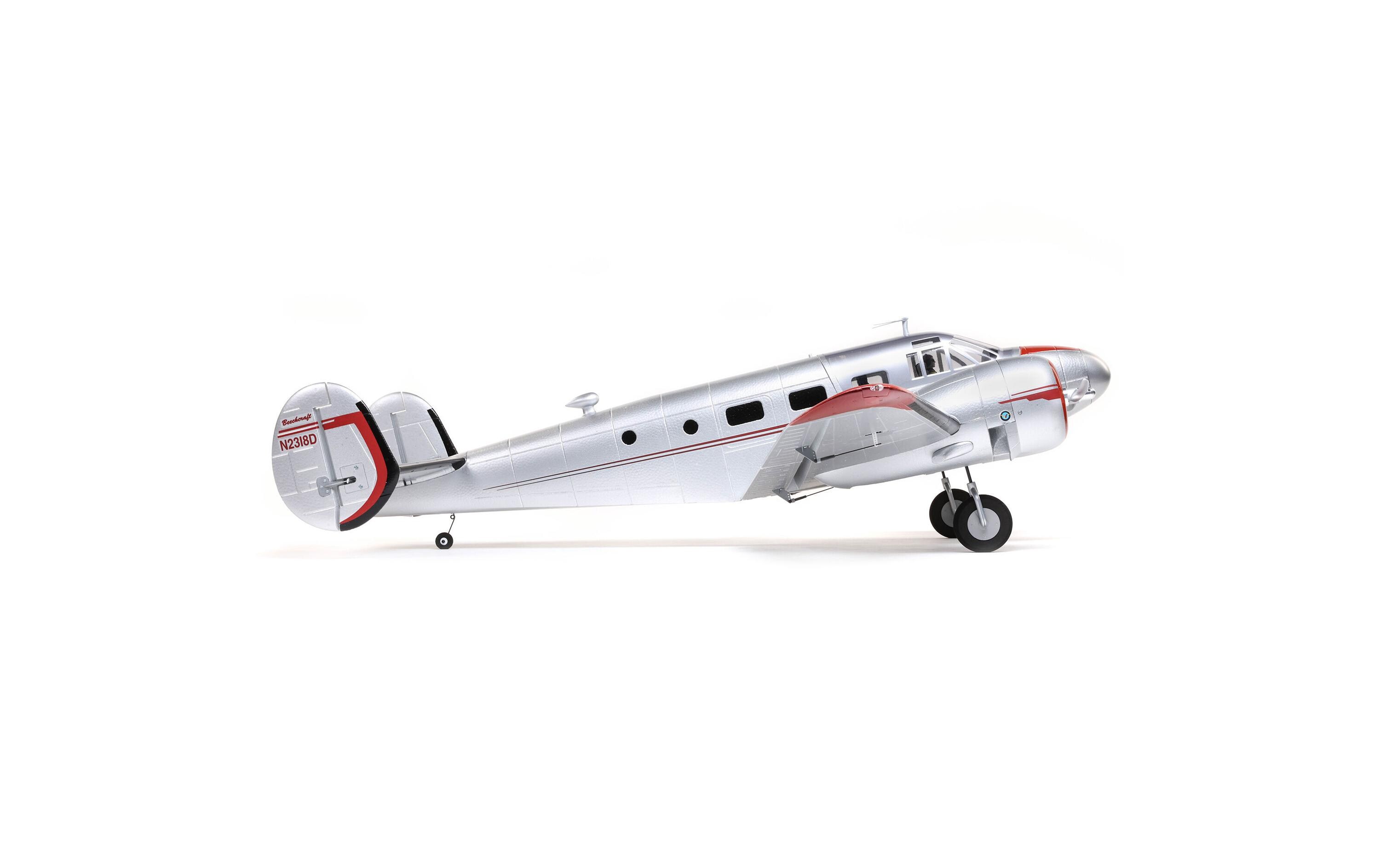 Motorflugzeug Beechcraft D18 1504 mm BNF Basic<br>2-Motoriger Scale Tiefdecker mit Spektrum Technik