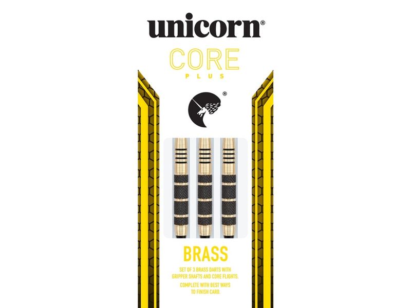 Unicorn Dartpfeile S/T Core Plus Win Black Brass - 19G, 3er Softdart