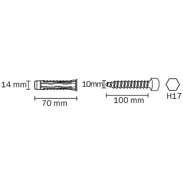 20 chevilles universelles Diall nylon HX Ø14x75mm