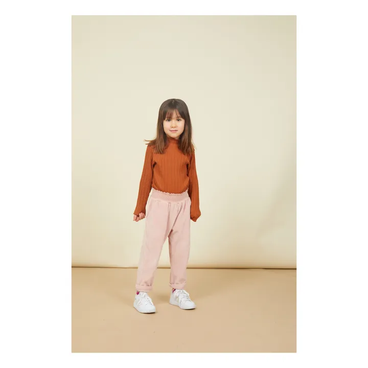 SMALLABLE BASICS Sous Pull Fille Côtelé Coton Bio | Noisette