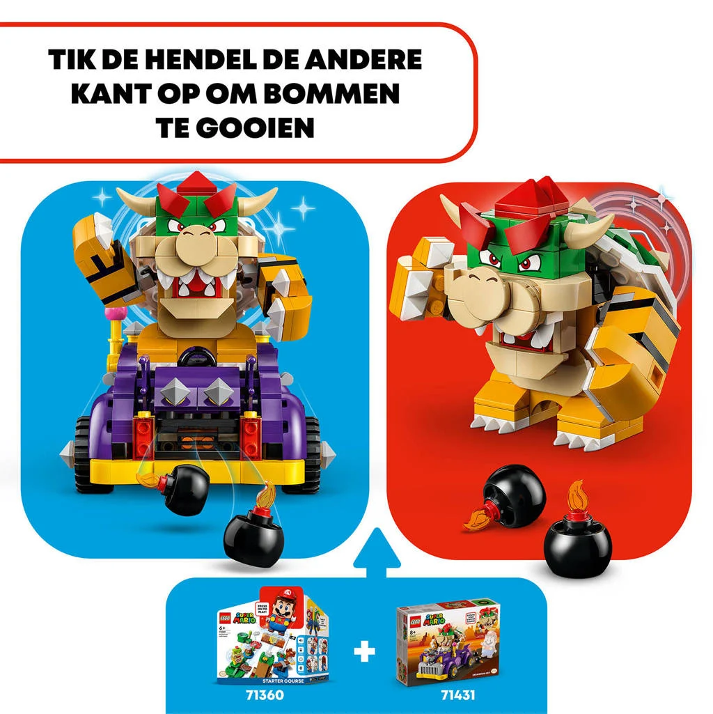 Bowsah!Uitbreidingsset: Bowsers bolide Speelgoed Auto met Poppetje 71431
