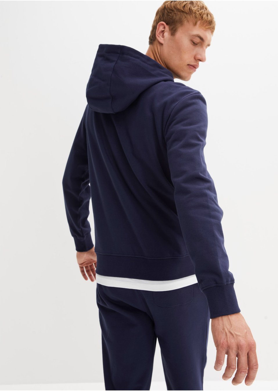 Sweat-shirt à capuche avec détails sportifs en coton