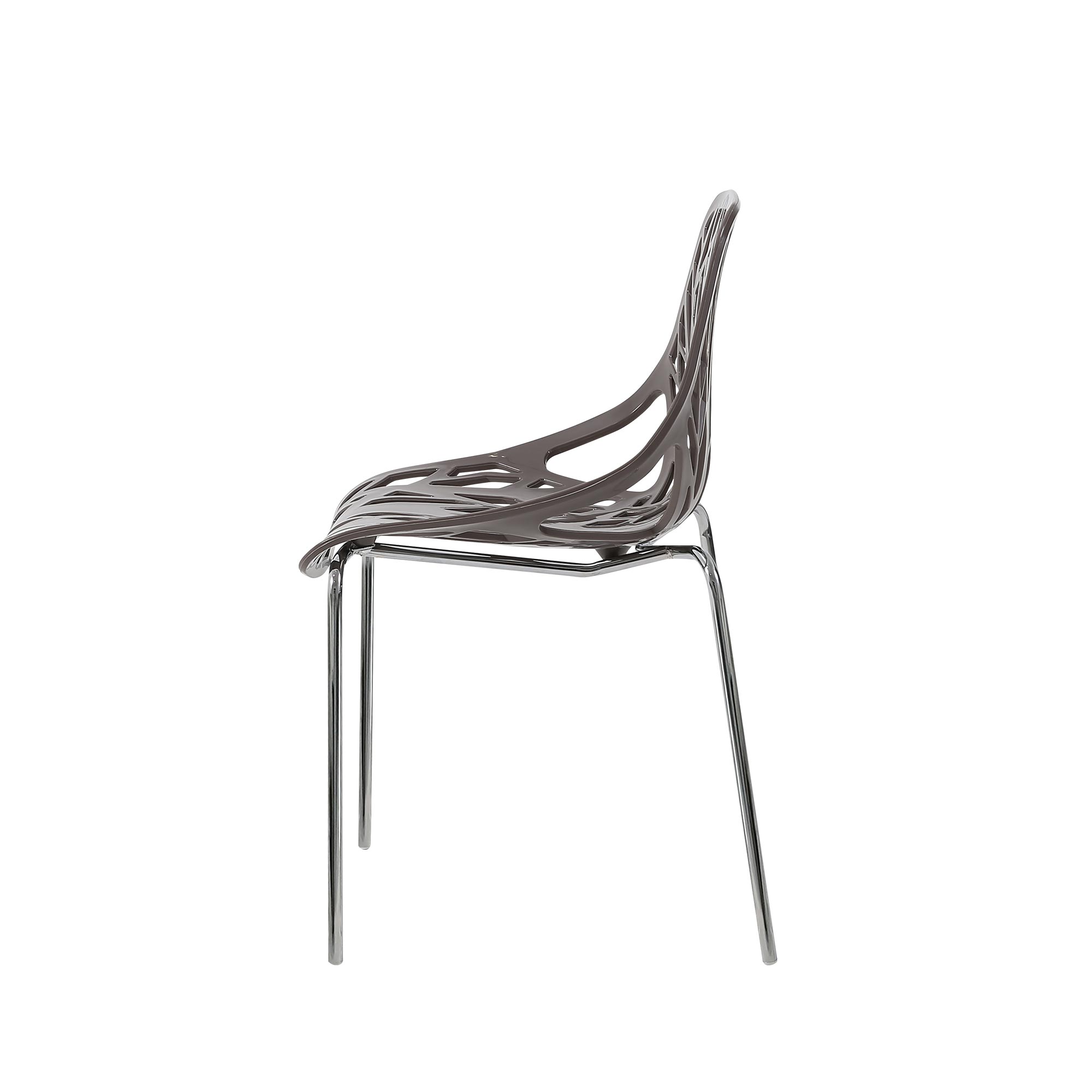 Makika Retro Stuhl Design-Stuhl - CALUNA 4er Set in Grau