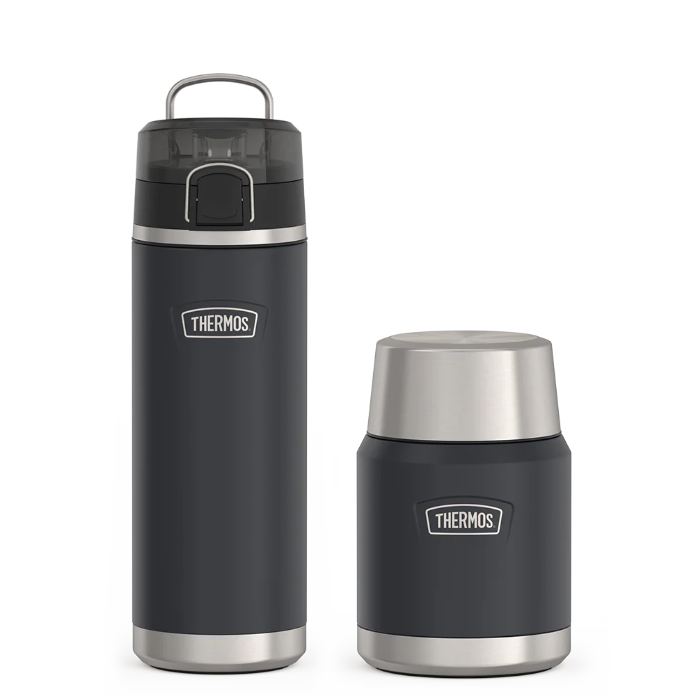 16oz ICON™ FOOD JAR -GRANITE,24oz ICON™WATER BOTTLE WITH SPOUT - GRANITE