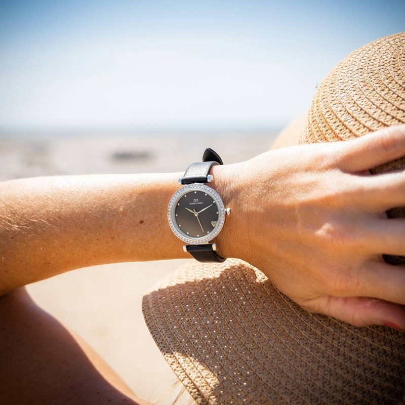 Montre Femme GIORGIO bracelet Cuir Noir