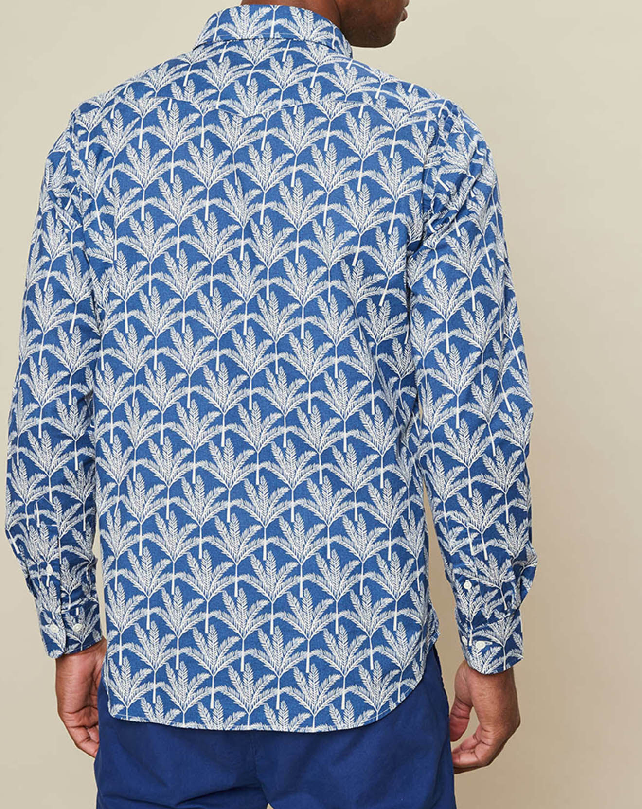 Hartford Chemise slim Storm imprimée blanc/bleu