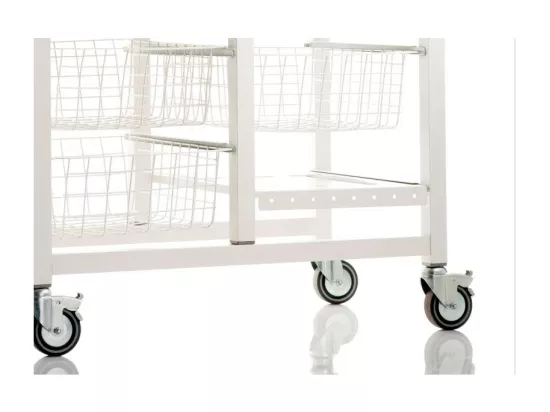 Grande desserte de cuisine - couleur Blanc, Acier inoxydable, Orme - 91,5*71*43 cm - ONDA DOBLE