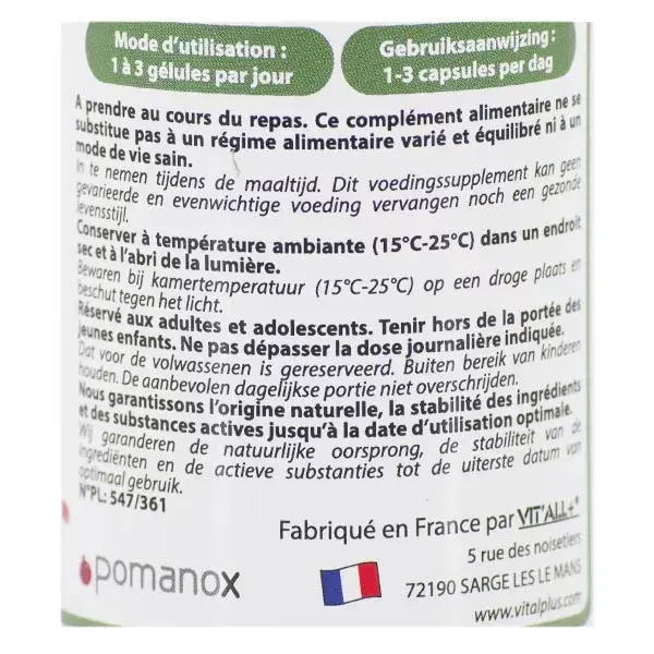 Vit'all+ Romã 260mg Orgânica 90 Cápsulas Vegetais