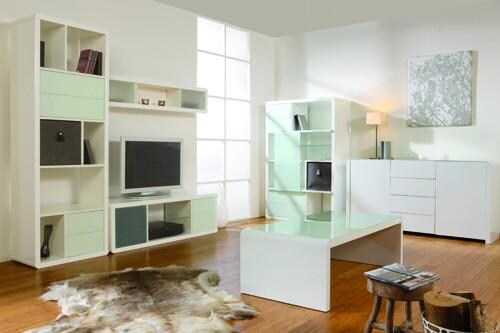 Atlanta - Beistelltisch, Couchtisch, Beisteller / 1x1 Cube mit abgerundeten Kanten, hochglanz weiss