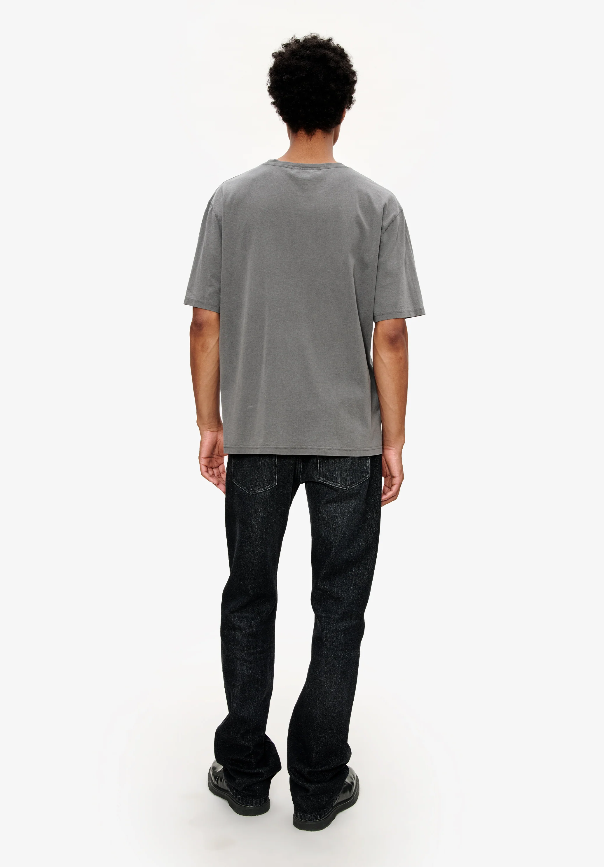 T-shirt délavé ample - Faux noir