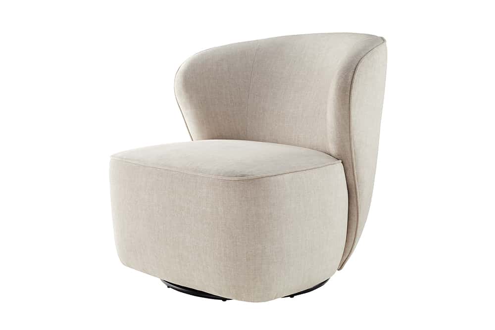 Drehbarer Design Sessel GATSBY beige Samt 360°