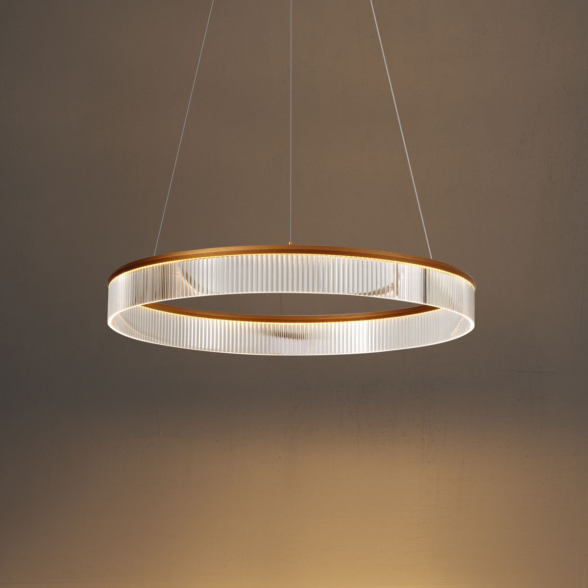 Moderne hanglamp messing 78cm incl. LED 3-staps dimbaar - Anello Chandelier