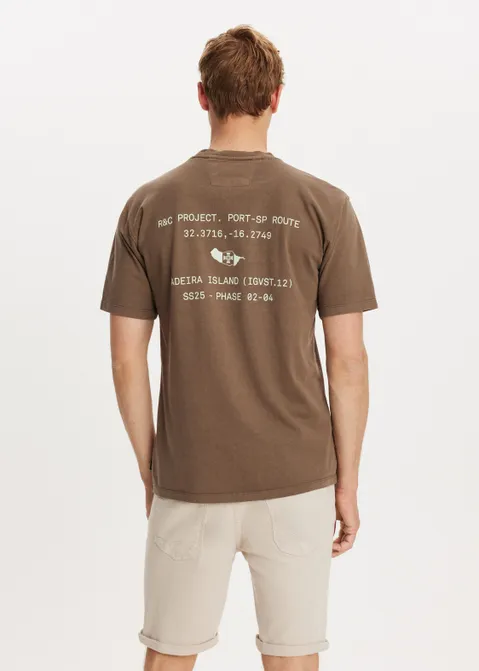 T-shirt met print Madeira khaki (KHAKI)