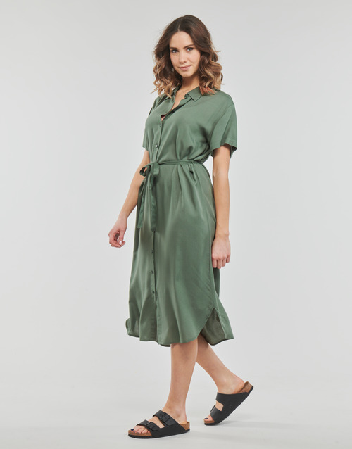 Vero Moda - VMBUMPY SS CALF SHIRT DRESS NOOS - Kaki