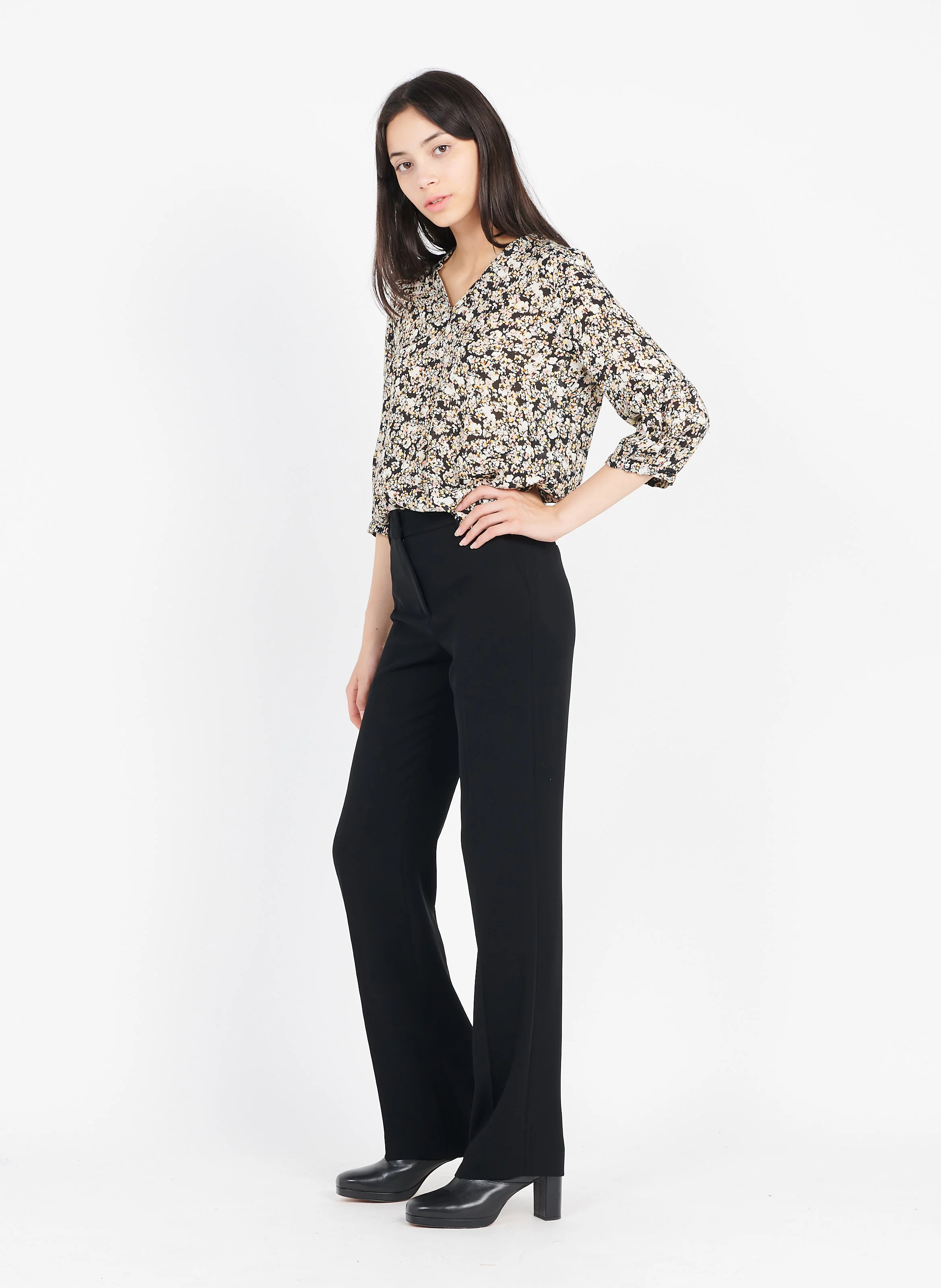 CLEMENTB - Pantalon à pince droit | Noir