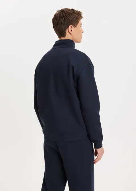 Brushed half zip sweater blauw (BLW.D)