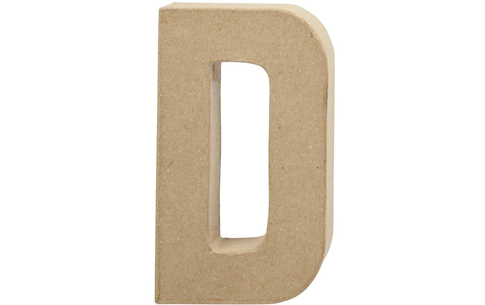 Papp-Buchstabe D 20.2 cmHandgearbeiteter Buchstabe aus Pappmaché