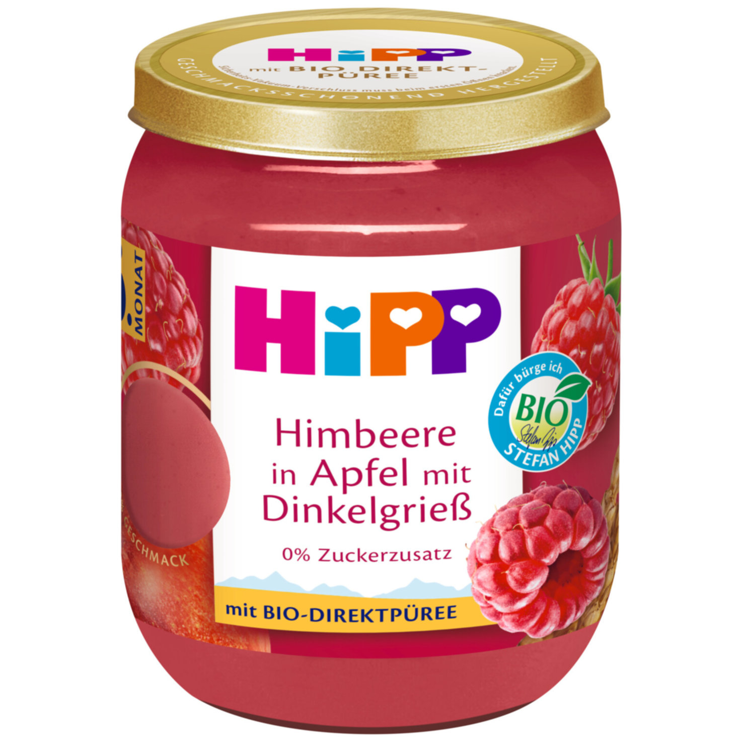 Hipp Himbeere in Apfel Dinkelgriess 6+ Monate
