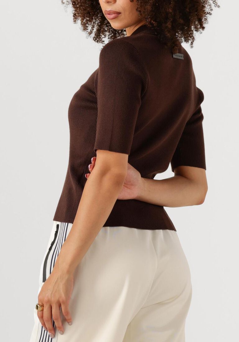 bruine haute l'amitié t-shirt piccolo ss polo rib knit