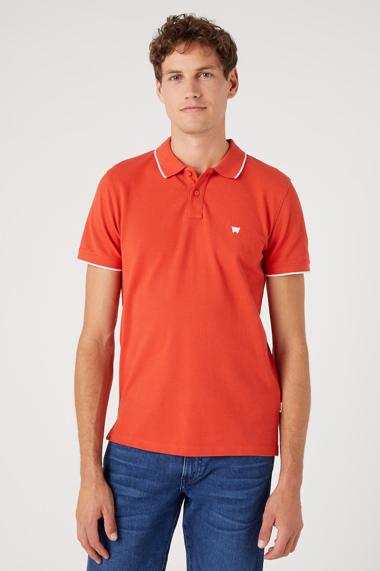 Camisa polo de manga curta padrão - Coral