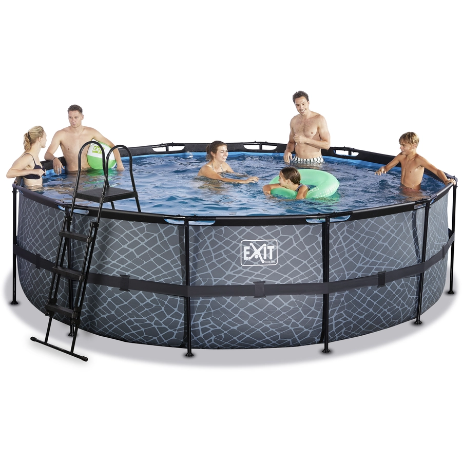 EXIT Frame Pool ø488x122cm (12v Sandfilter) – Grau