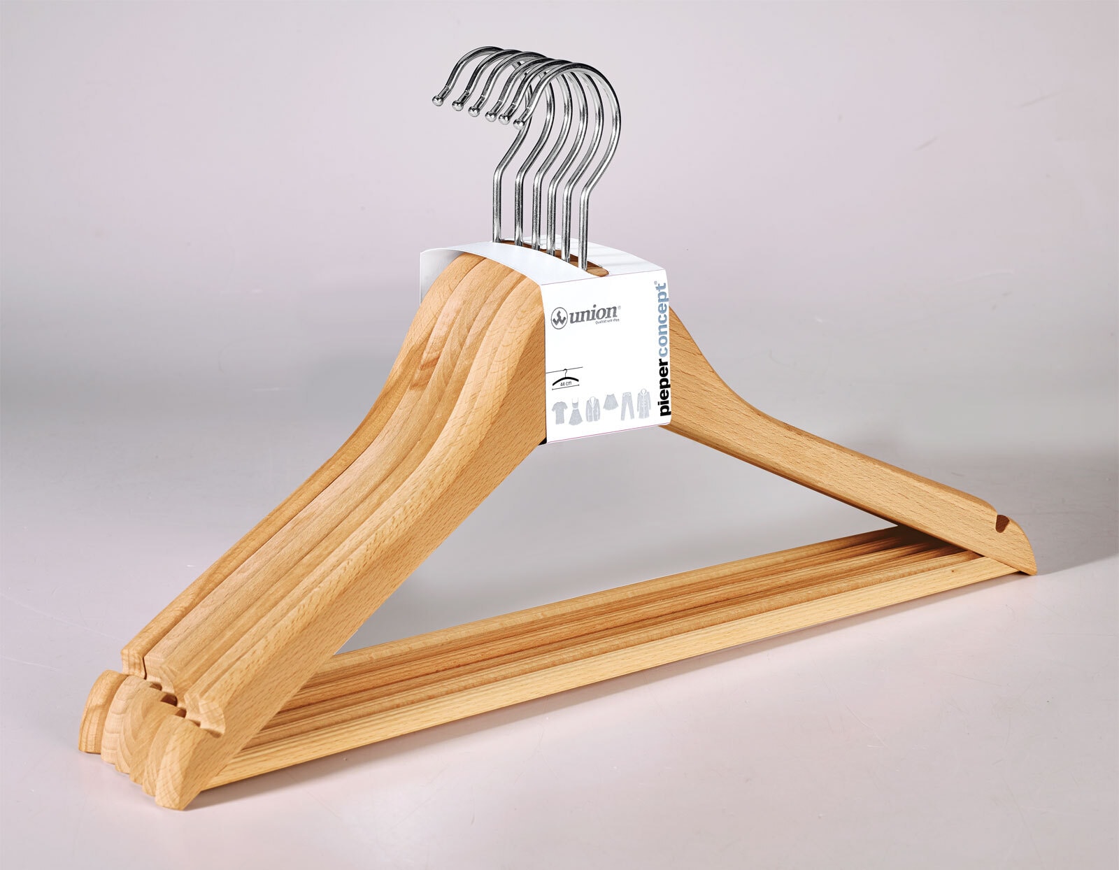 Kleiderbügel Buchenholz massiv 6er-Pack