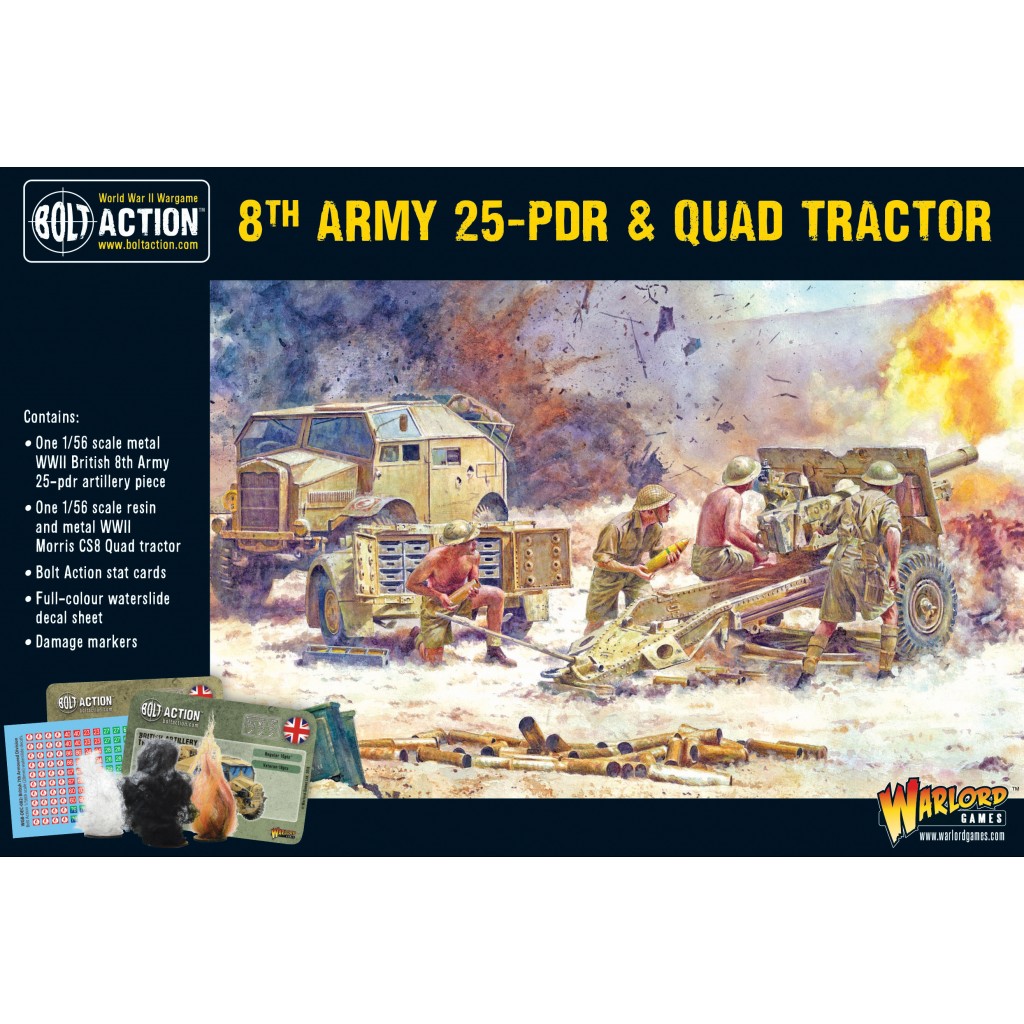 Bolt Action - British - 8th Army 25pdr, Quad and limber