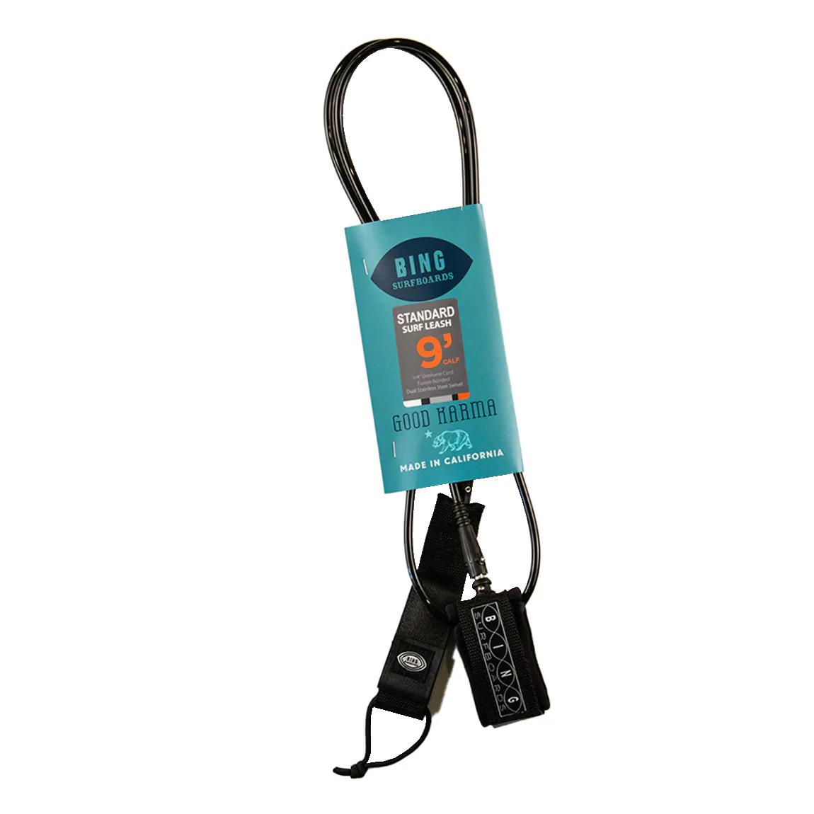 Bing Surfboards Leash Deluxe - Standard - 9'0 - Black