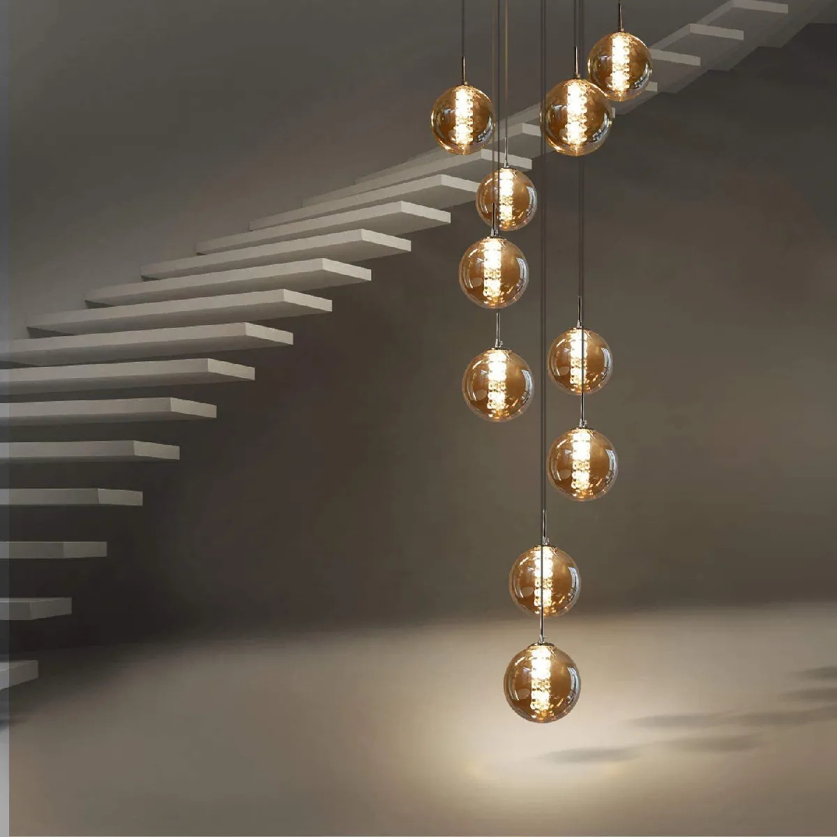 ZMH Verre LED Réglable - Gris Fumé