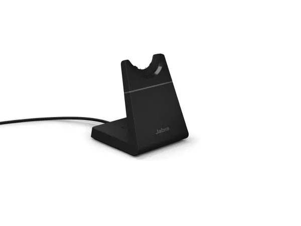 Jabra Evolve2 65 MS Stereo - Headset - på øret - Bluetooth - trådløs - USB-A - støjisolerende - sort - med opladningsstander - Certified for Microsoft Teams