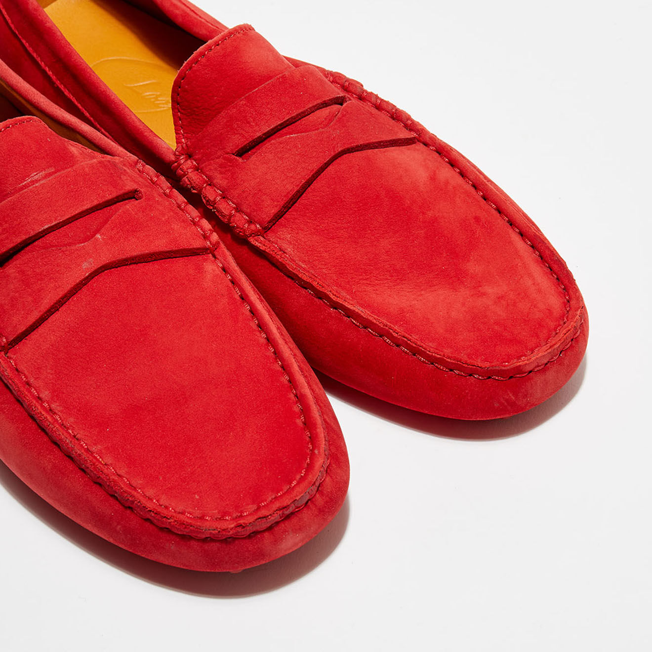 Loafers Mocassins en Velours de Cuir Elie  rouges