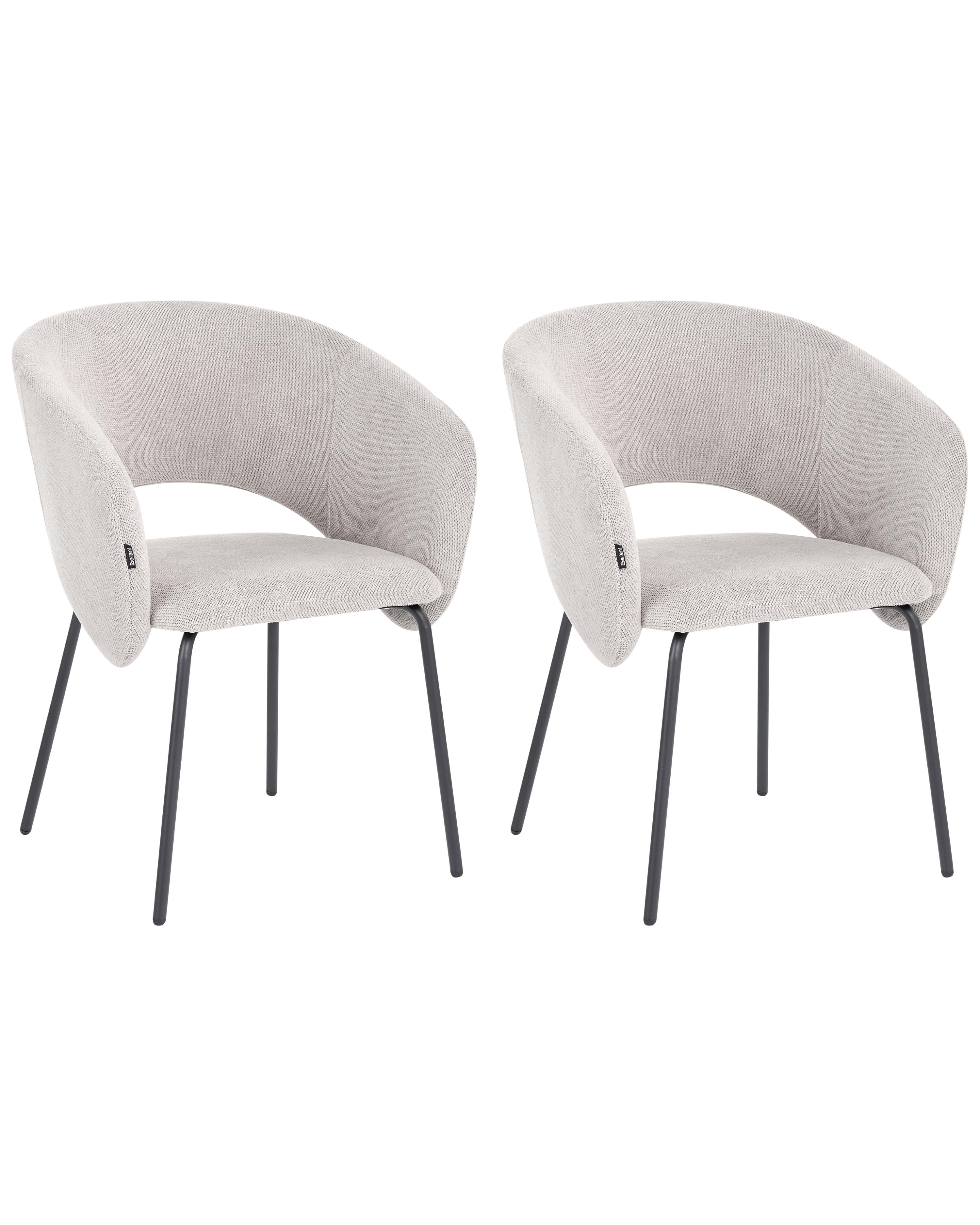 Set van 2 eetkamerstoelen BLAKELY Stof Gebroken wit