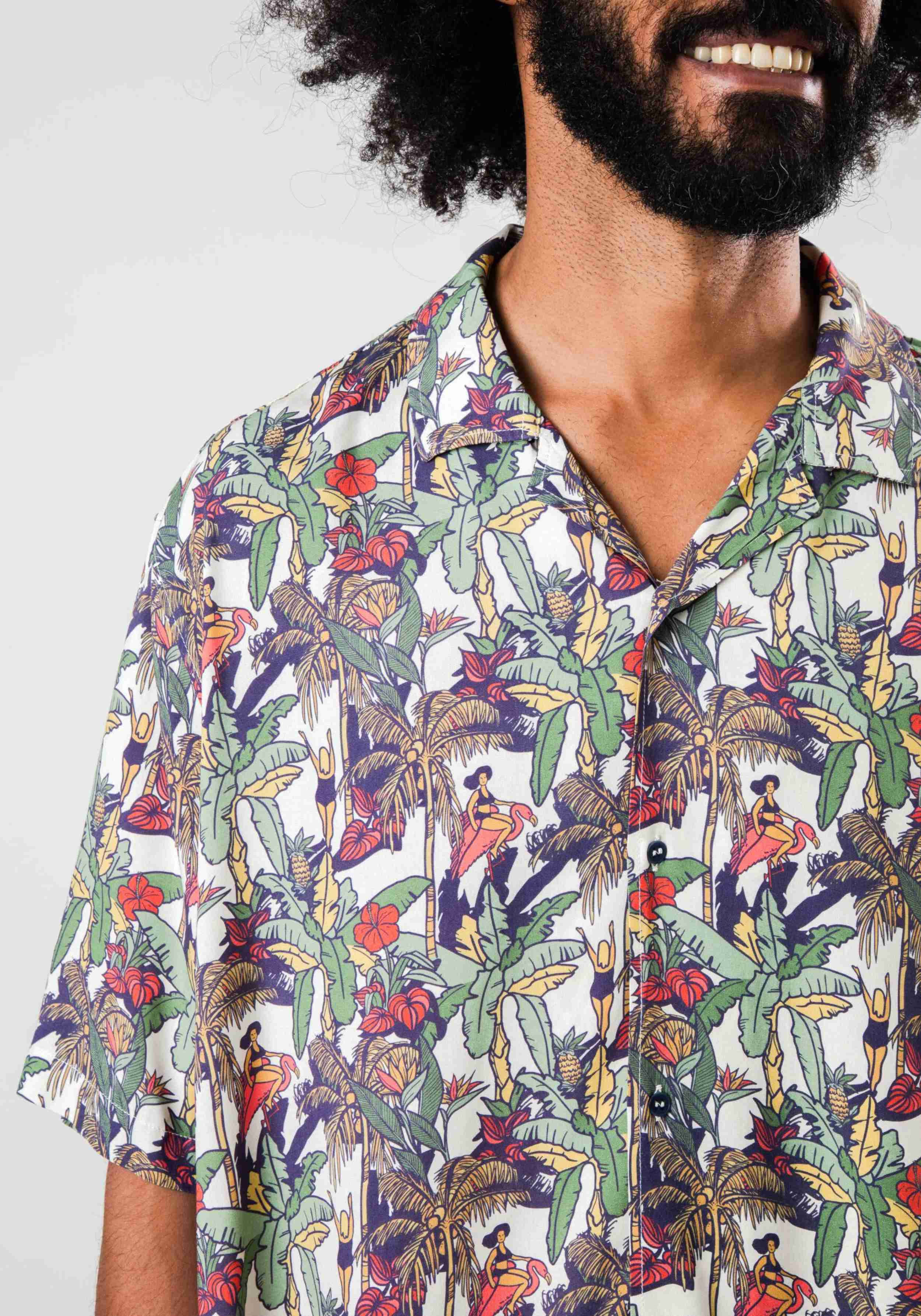 Brava Fabrics Hawaii-Hemd Helios Aloha Shirt Ecru