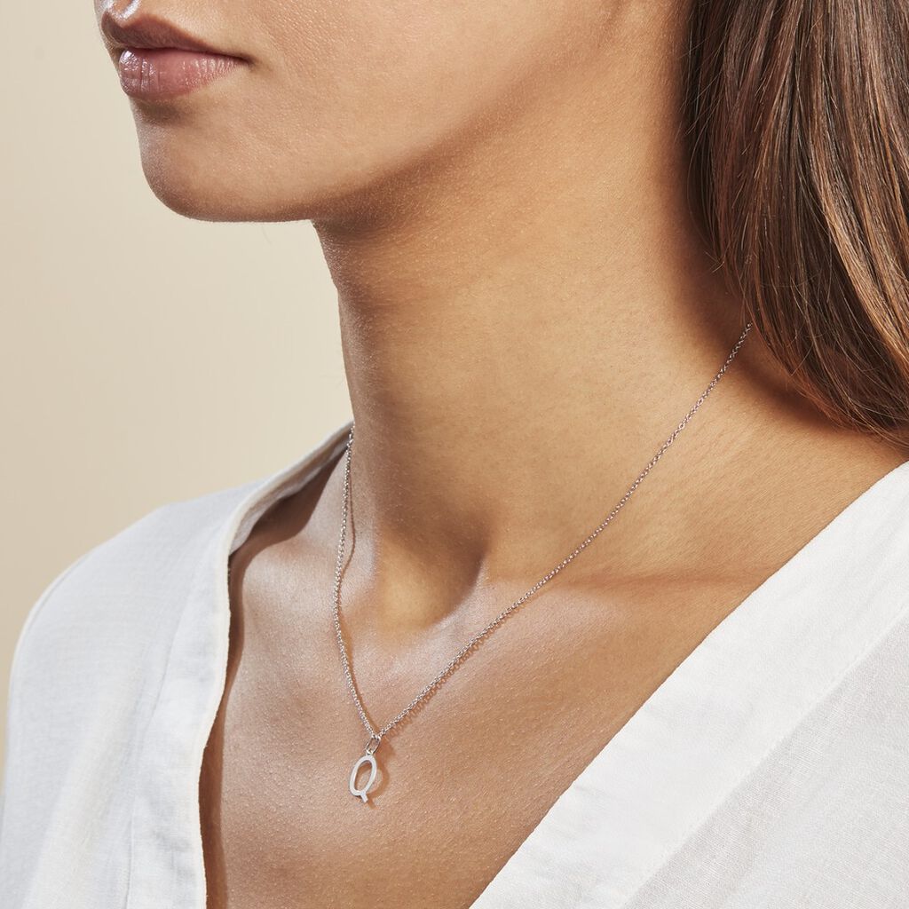Pendentif Ionia Lettre Or Blanc