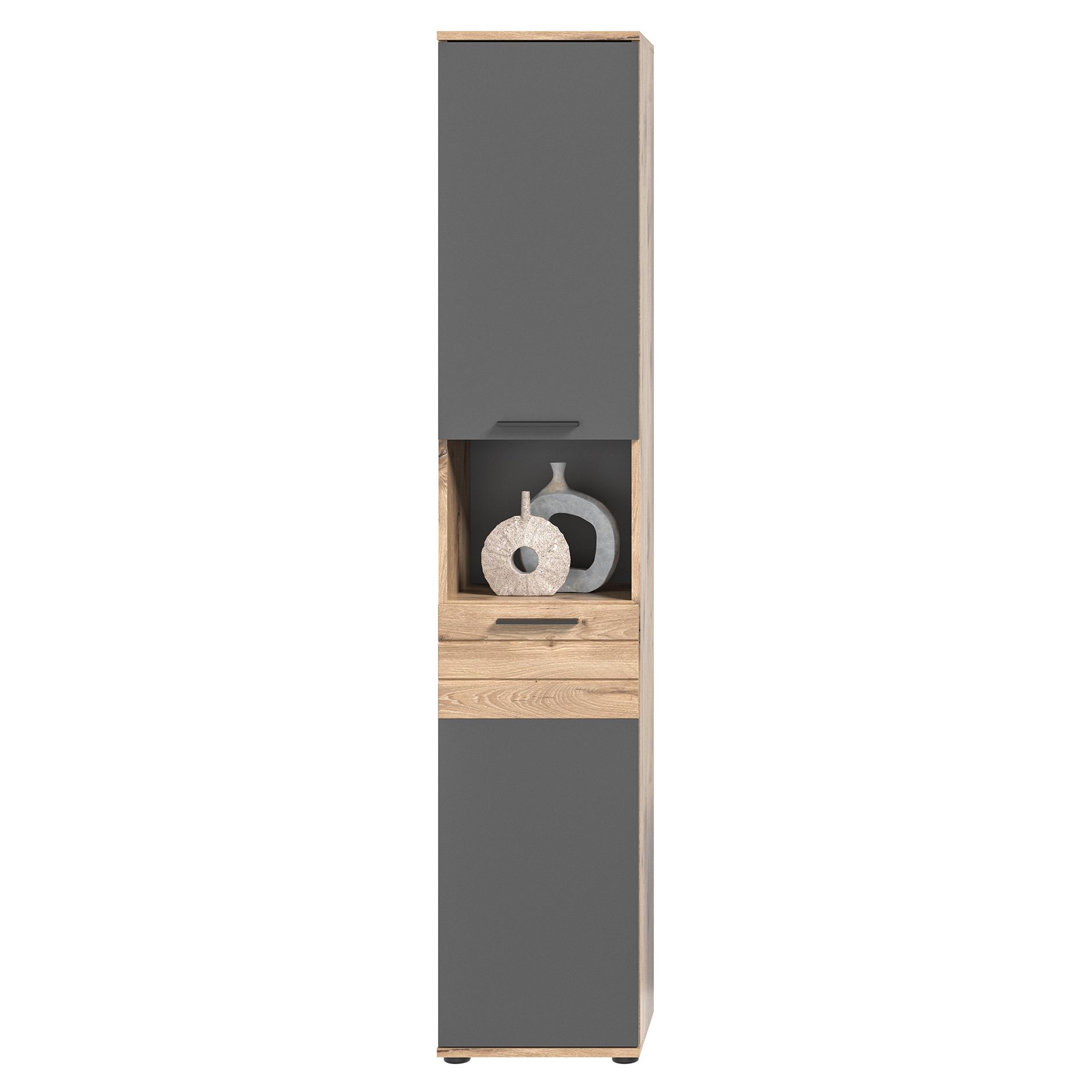 Hochschrank MASON - Nox Oak - Basalt grau - 37 cm